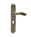 Antika Tarz Dekoratif Pirinç Ulu Model Desenli Yale, Dış Kapı Kolu - 354x57 mm, Antik