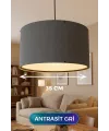 Antrasit Gri Kumaş Başlıklı Sarkıt Avize 35 CM