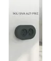 Antrasit Renkli İkili Topraklı Priz - Sıva Üstü Kullanım İçin Uygun