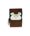 Apple Airpods 2 (2.nesil) Deri Kılıf - Kahverengi