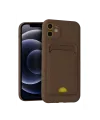 Apple İphone 11 Kılıf Kelvin Kartvizitli Silikon - Kahverengi