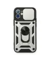 Apple İphone 11 Kılıf Pars Lens Yüzüklü Silikon - Gümüş
