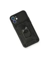 Apple iPhone 11 Kılıf Pars Lens Yüzüklü Silikon - Siyah