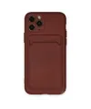 Apple İphone 11 Pro Kılıf Kelvin Kartvizitli Silikon - Bordo