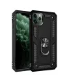 Apple iPhone 11 Pro Kılıf Sofya Yüzüklü Silikon Kapak - Siyah