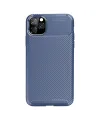 Apple İphone 11 Pro Max Kılıf Auto Focus Karbon Kapak - Lacivert