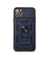 Apple İphone 11 Pro Max Kılıf Pars Lens Yüzüklü Silikon - Lacivert
