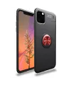 Apple İphone 11 Pro Max Kılıf Range Yüzüklü Silikon - Siyah-kırmızı