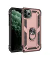 Apple İphone 11 Pro Max Kılıf Sofya Yüzüklü Silikon Kapak - Rose