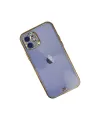 Apple İphone 12 Kılıf Liva Taşlı Silikon - Mor