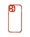 Apple iPhone 12 Kılıf Miami Şeffaf Silikon - Kırmızı