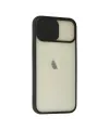 Apple İphone 12 Kılıf Palm Buzlu Kamera Sürgülü Silikon - Siyah