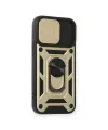Apple İphone 12 Kılıf Pars Lens Yüzüklü Silikon - Gold
