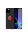Apple İphone 12 Kılıf Range Yüzüklü Silikon - Siyah-kırmızı