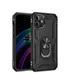 Apple İphone 12 Kılıf Sofya Yüzüklü Silikon Kapak - Siyah
