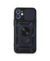Apple İphone 12 Mini Kılıf Pars Lens Yüzüklü Silikon - Lacivert