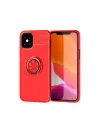 Apple İphone 12 Mini Kılıf Range Yüzüklü Silikon - Kırmızı