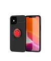 Apple İphone 12 Mini Kılıf Range Yüzüklü Silikon - Siyah-kırmızı
