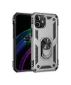 Apple iPhone 12 Mini Kılıf Sofya Yüzüklü Silikon Kapak - Gümüş