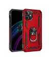 Apple İphone 12 Mini Kılıf Sofya Yüzüklü Silikon Kapak - Kırmızı