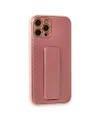 Apple İphone 12 Pro Kılıf Coco Karbon Standlı Kapak - Pembe