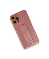 Apple İphone 12 Pro Kılıf Coco Karbon Standlı Kapak - Pembe