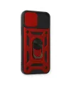 Apple İphone 12 Pro Kılıf Pars Lens Yüzüklü Silikon - Kırmızı