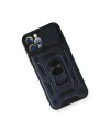 Apple İphone 12 Pro Kılıf Pars Lens Yüzüklü Silikon - Lacivert