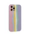 Apple İphone 12 Pro Max Kılıf Ebruli Lansman Silikon - Pembe-lila
