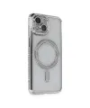Apple İphone 13 Kılıf Joke Simli Magneticsafe Kılıf - Gümüş