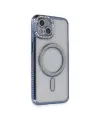Apple İphone 13 Kılıf Joke Simli Magneticsafe Kılıf - Mavi