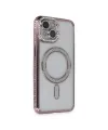 Apple İphone 13 Kılıf Joke Simli Magneticsafe Kılıf - Pembe