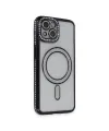 Apple İphone 13 Kılıf Joke Simli Magneticsafe Kılıf - Siyah