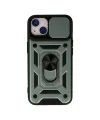 Apple İphone 13 Kılıf Pars Lens Yüzüklü Silikon - Yeşil