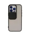 Apple İphone 13 Pro Kılıf Palm Buzlu Kamera Sürgülü Silikon - Siyah