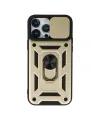 Apple İphone 13 Pro Kılıf Pars Lens Yüzüklü Silikon - Gold
