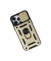 Apple İphone 13 Pro Kılıf Pars Lens Yüzüklü Silikon - Gold