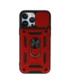 Apple İphone 13 Pro Kılıf Pars Lens Yüzüklü Silikon - Kırmızı