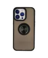 Apple İphone 13 Pro Max Kılıf Montreal Yüzüklü Silikon Kapak - Siyah
