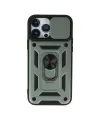 Apple İphone 13 Pro Max Kılıf Pars Lens Yüzüklü Silikon - Yeşil