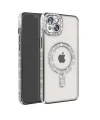 Apple İphone 14 Kılıf Joke Simli Magneticsafe Kılıf - Gümüş