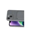 Apple İphone 14 Kılıf Kelvin Kartvizitli Silikon - Gri