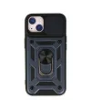 Apple İphone 14 Kılıf Pars Lens Yüzüklü Silikon - Lacivert