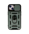 Apple İphone 14 Kılıf Pars Lens Yüzüklü Silikon - Yeşil