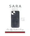 Apple İphone 14 Kılıf Sara Kartvizitli Deri Kılıf - Siyah