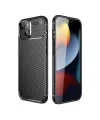 Apple İphone 14 Plus Kılıf Auto Focus Karbon Kapak - Siyah
