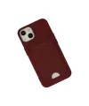 Apple İphone 14 Plus Kılıf Kelvin Kartvizitli Silikon - Bordo