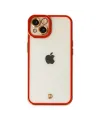 Apple İphone 14 Plus Kılıf Liva Lens Silikon - Kırmızı