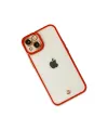 Apple İphone 14 Plus Kılıf Liva Lens Silikon - Kırmızı