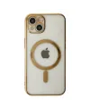 Apple İphone 14 Plus Kılıf Magneticsafe Lazer Silikon - Gold